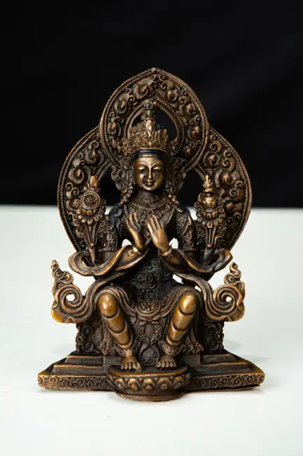Maitrya buddha {future buddha} made up in copper handmade
